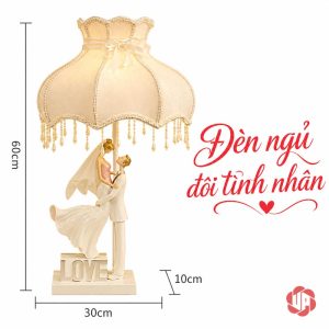 Sơ đồ đèn dáng bế cô dâu chao kem, cao 60 cm, rộng 30 cm, sâu 10 cm