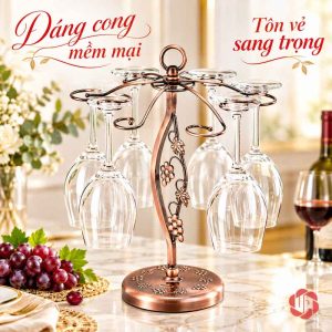 Giá ly có thân cong và các chùm nho nhỏ