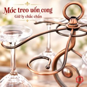 Móc uốn tông đồng đỡ phần chân đế ly