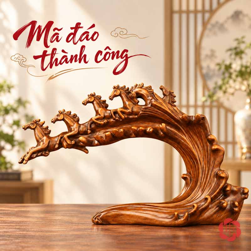Giá Treo Ly Rượu Vang Lục Mã Truy Phong UP017L Giá ly lục mã màu nâu gỗ nhìn từ mặt đối diện vị trí chai