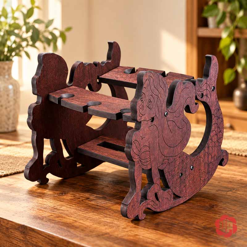 Kệ Để Ly Rượu Vang Nàng Tiên Cá UP032L Kệ nàng tiên cá để trống trong phòng sáng