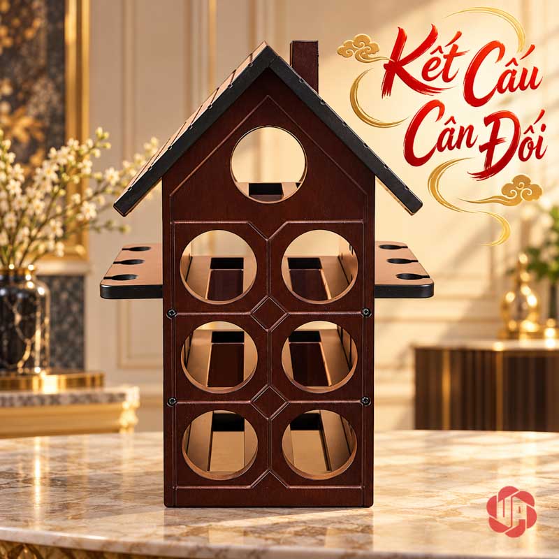 Decor Trang Trí Nhà Đẹp Kệ Rượu Ngôi Nhà UP028L Kệ ngôi nhà để trống nhìn thẳng từ trước
