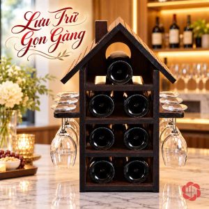 Kệ ngôi nhà nhìn từ phía đáy các chai