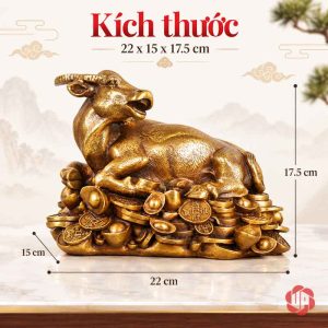 Kích thước tượng trâu dài 22 cm rộng 15 cm cao 17 phẩy 5 cm