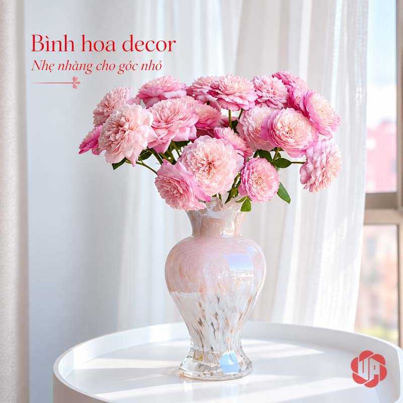 Lọ Hoa Thủy Tinh Pastel Nghệ Thuật Trang Trí Phòng Khách UPT14 Bình hoa hồng cắm hoa hồng trên mặt bàn – lọ hoa thủy tinh pastel UPT14