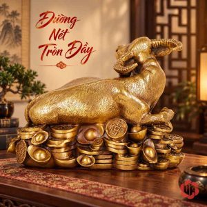 Mặt bên và lưng tượng trâu nằm trên tiền