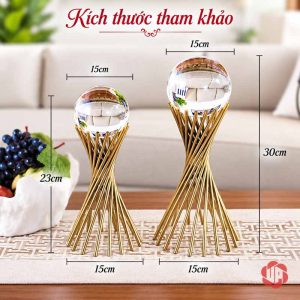 Quả cầu thủy tinh hai dáng chân xoắn kèm sơ đồ số đo