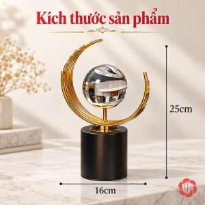 Quả cầu thủy tinh trang trí rộng 16 cao 25 cm