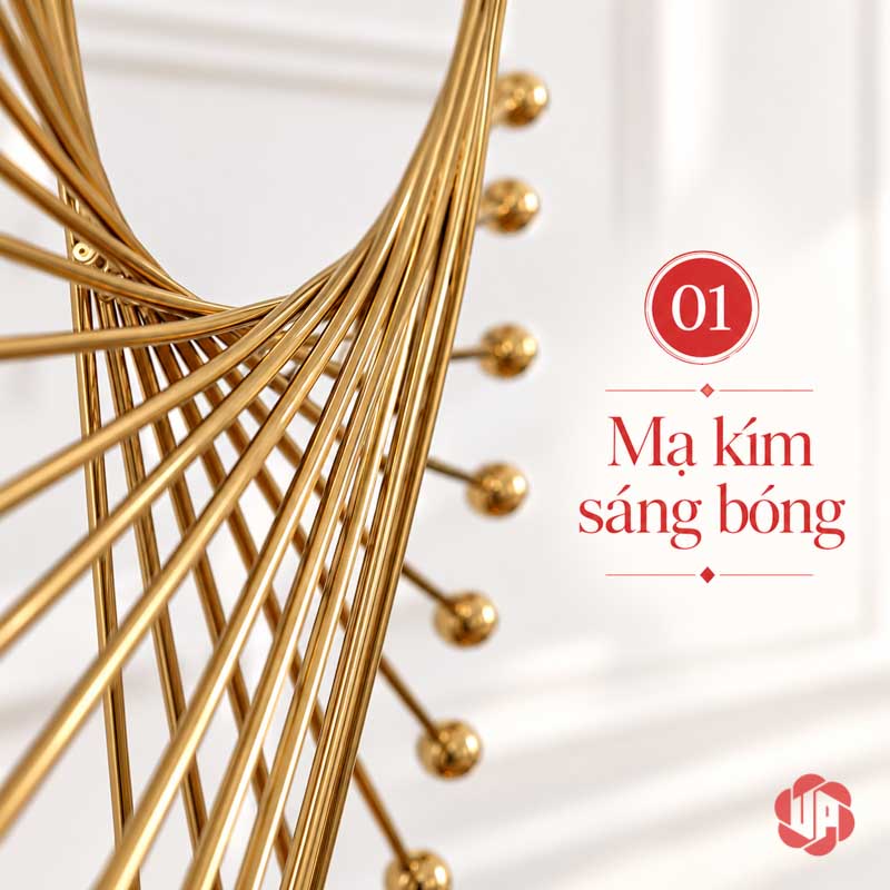 Tượng Decor Cánh Chim Bay Màu Vàng Kim UP052 Tượng decor cánh chim bay cận các thanh vàng giao nhau