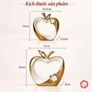 Tượng decor đôi táo tình yêu trong ảnh kích thước riêng từng quả
