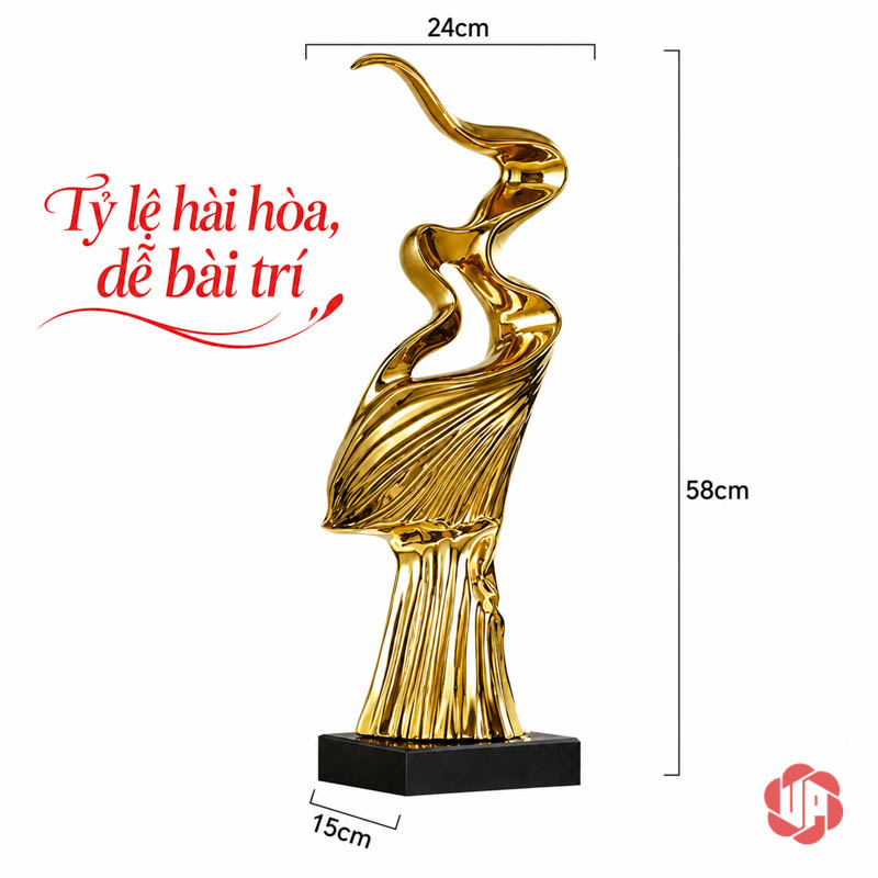 Tượng Decor Nghệ Thuật Tinh Thần Phấn Chấn UP056 Tượng decor Tinh thần phấn chấn trong sơ đồ kích thước