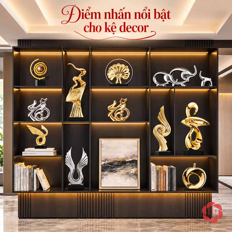 Tượng Decor Nghệ Thuật Tinh Thần Phấn Chấn UP056 Tượng decor Tinh thần phấn chấn trong tủ nhiều món trang trí