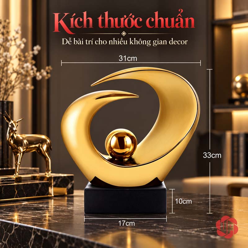 Tượng Trang Trí Nghệ Thuật Đôi Mắt Và Tầm Nhìn UP038 Tượng trang trí Đôi Mắt vàng cỡ lớn với đường đo rộng và cao