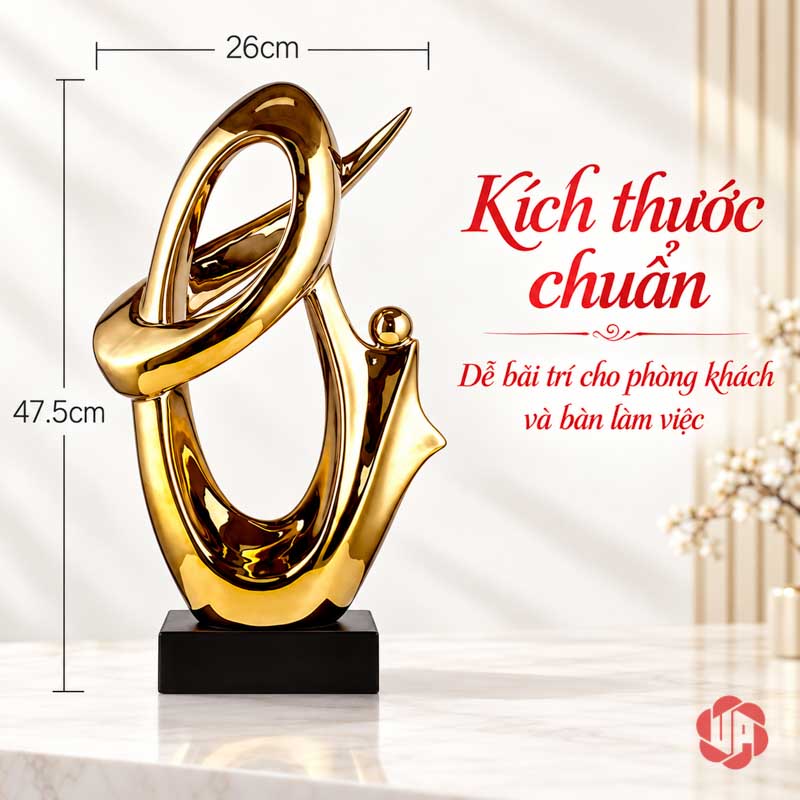 Tượng Trang Trí Nghệ Thuật Kho Báu UP039 Tượng trang trí Kho Báu cỡ lớn với số đo chiều cao và chiều rộng tổng thể