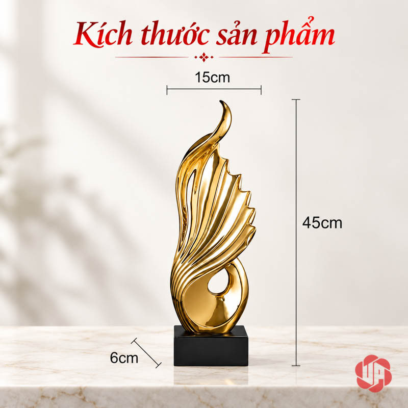 Tượng Trang Trí Nghệ Thuật Giàu Có Đến Từ Mọi Hướng UP065V Tượng trang trí nghệ thuật cánh phượng rộng 15 sâu 6 cao 45 cm