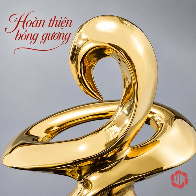 Tượng Trang Trí Nghệ Thuật Vận May Và Bước Ngoặt UP054V Tượng trang trí nghệ thuật chi tiết đầu cong trên nền xám