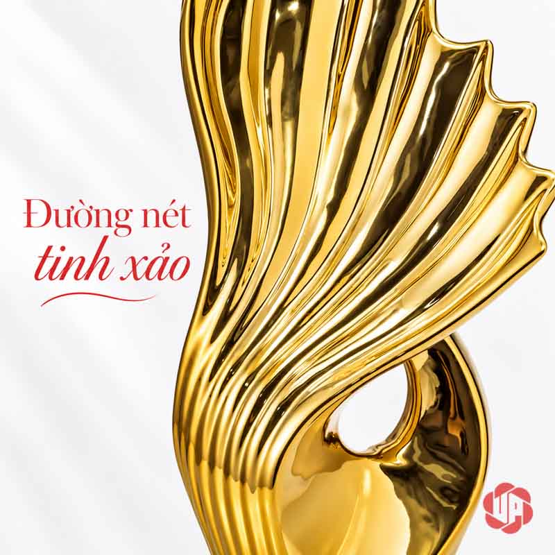 Tượng Trang Trí Nghệ Thuật Giàu Có Đến Từ Mọi Hướng UP065V Tượng trang trí nghệ thuật chi tiết nếp cong và khoảng rỗng