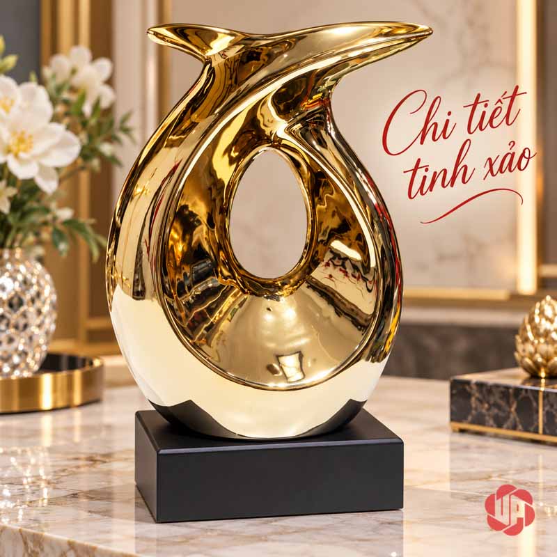 Tượng Trang Trí Nghệ Thuật Vận May Và Bước Ngoặt UP054V Tượng trang trí nghệ thuật phần thân dưới trên đế đen