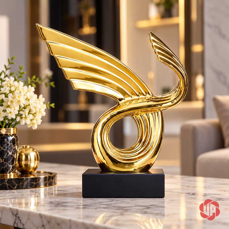 Tượng Trang Trí Nghệ Thuật Thuận Buồm Xuôi Gió UP055 Tượng trang trí nghệ thuật trên bàn sáng cạnh bình hoa