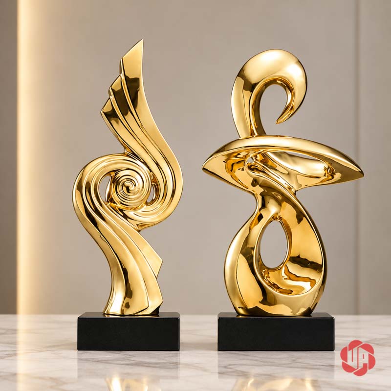 Tượng Trang Trí Nghệ Thuật Vận May Và Bước Ngoặt UP054V Tượng trang trí Vận may đặt cạnh tượng đường xoắn khác mẫu