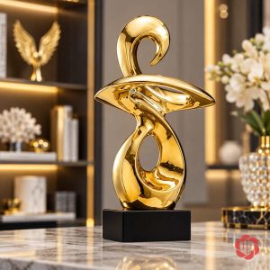 Tượng trang trí Vận may và bước ngoặt toàn thể trên đế đen