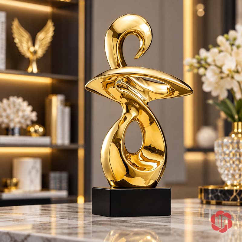 Tượng Trang Trí Nghệ Thuật Vận May Và Bước Ngoặt UP054V Tượng trang trí Vận may và bước ngoặt toàn thể trên đế đen