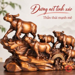 Cận cảnh dáng trâu và phần địa hình của tượng UPV059