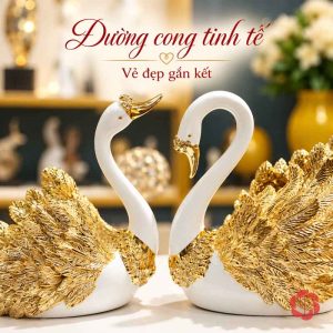 Cận cảnh hai cổ thiên nga cong tạo khoảng trống hình tim