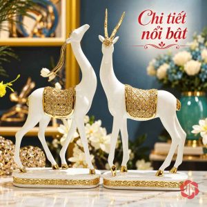 Toàn cảnh hai tượng dê UPV064 trên hai chân đế riêng